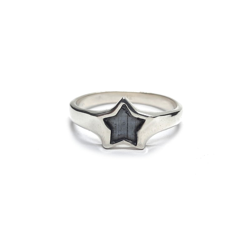 Sterling Silver Ring Solid Hallmarked 925 Star Comfort Fit zdjęcie 1