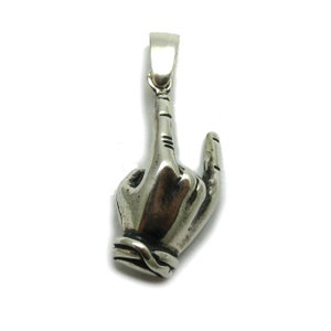 PE001282 Sterling silver pendant solid 925 Hand Heavy metal sign