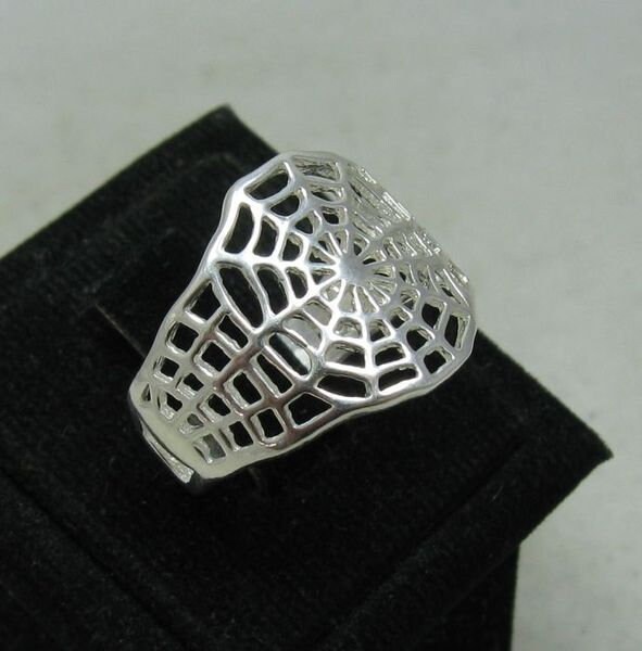 R001123 STERLING SILVER Ring Solid 925 Spider Web - Etsy