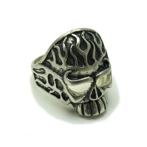 R001603 STERLING SILVER Large Skull Ring Solid925 image 2