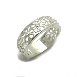 925 Silber ring solide R001774 Blume