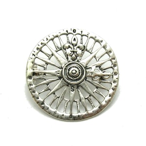 A000130 Sterling Silver Brooch 925 Compass