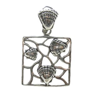 Sterling Silber Anhänger Sea Shell Solid Stamped 925 Nickel frei