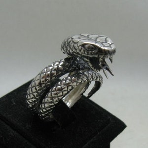 R001165 Bague Argent Massif 925 Grand Serpent image 4