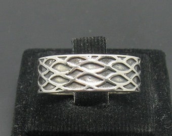 Sterling Silver Ring Band 8mm Wide Solid Genuine Stamped 925