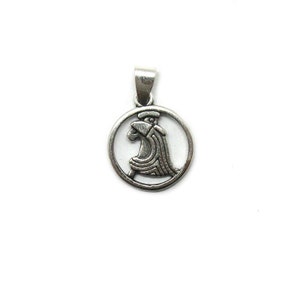 Sterling silver pendant charm zodiac sign Aquarius stamped 925