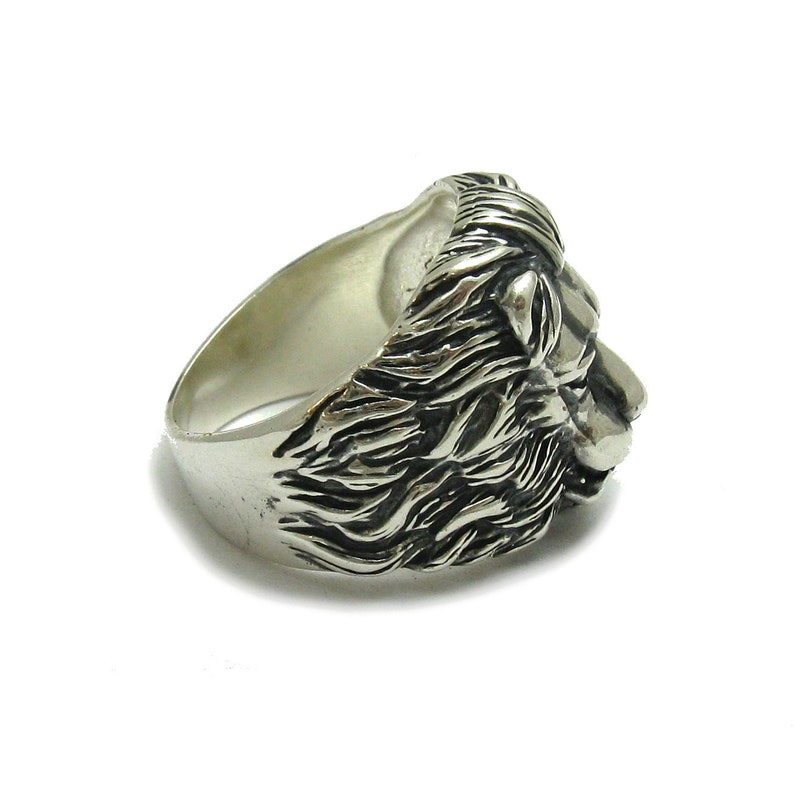 R001082 Bague Argent Massif 925 Tete de lion image 3