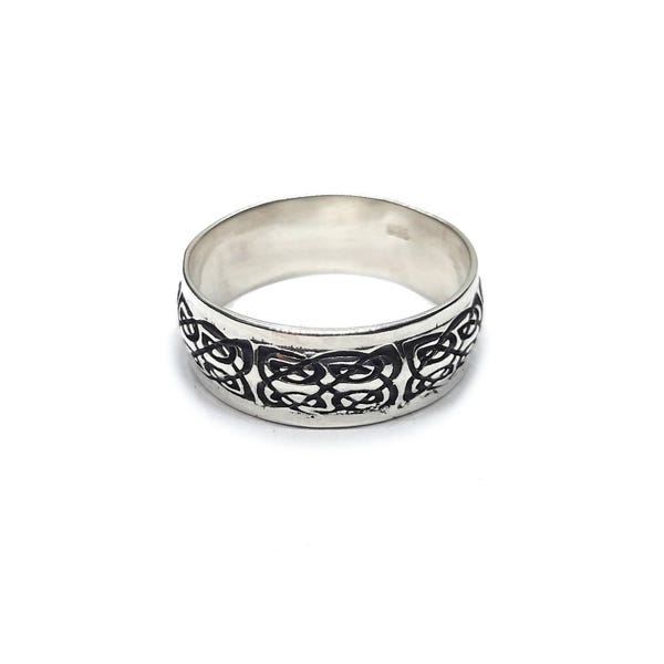 Sterling Silver Ring Celtic Knot Band Genuine Solid Stamped 925