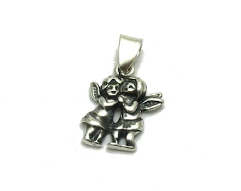 Sterling silver pendant hallmarked 925 charm two Angels