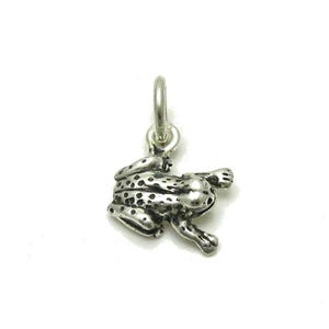 Ciondolo in argento sterling a forma di piccola rana, punzonato 925, fatto a mano, senza nichel