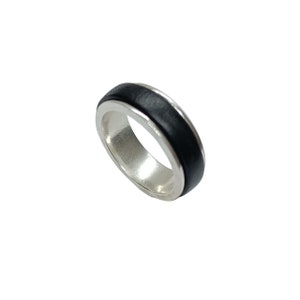 Ringschiene aus Sterlingsilber mit Naturlederband 8mm breit gepunzt 925 Bild 1