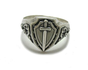 R001787 Sterling silver men ring solid 925 Sword