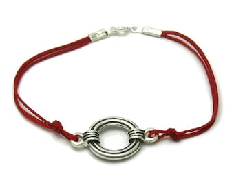 Bracelet en argent 925 NATUREL B000169R fil rouge