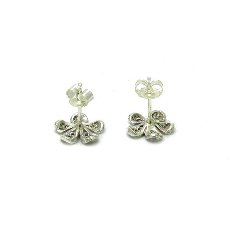 E000502 Sterling silver earrings Flowers 925 image 3