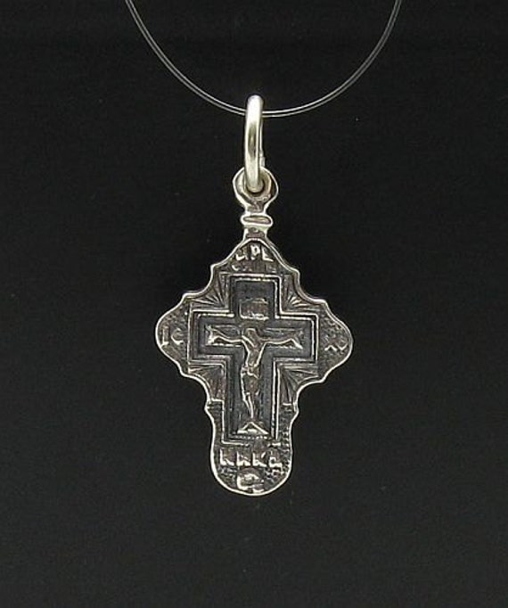 STERLING SILVER PENDANT SOLID 925 ORTHODOX CROSS PE000970 