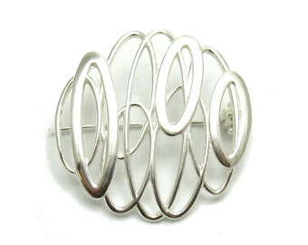 A000132 Sterling Silver Brooch 925 Ellipses