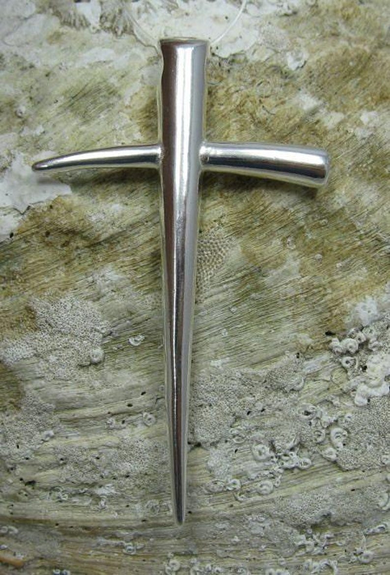 Sterling Silver Cross Pendant 50x29mm Stamped 925 Nickel Free image 2