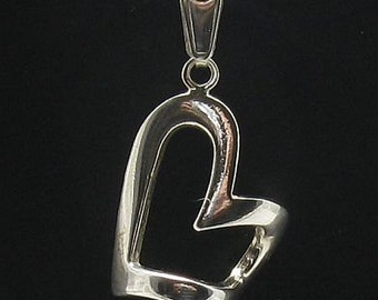 PE000624  Sterling silver pendant Heart solid 925
