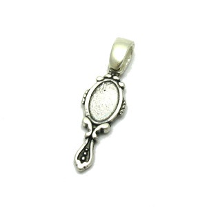 Ciondolo in argento sterling con marchio 925, specchio, senza nichel