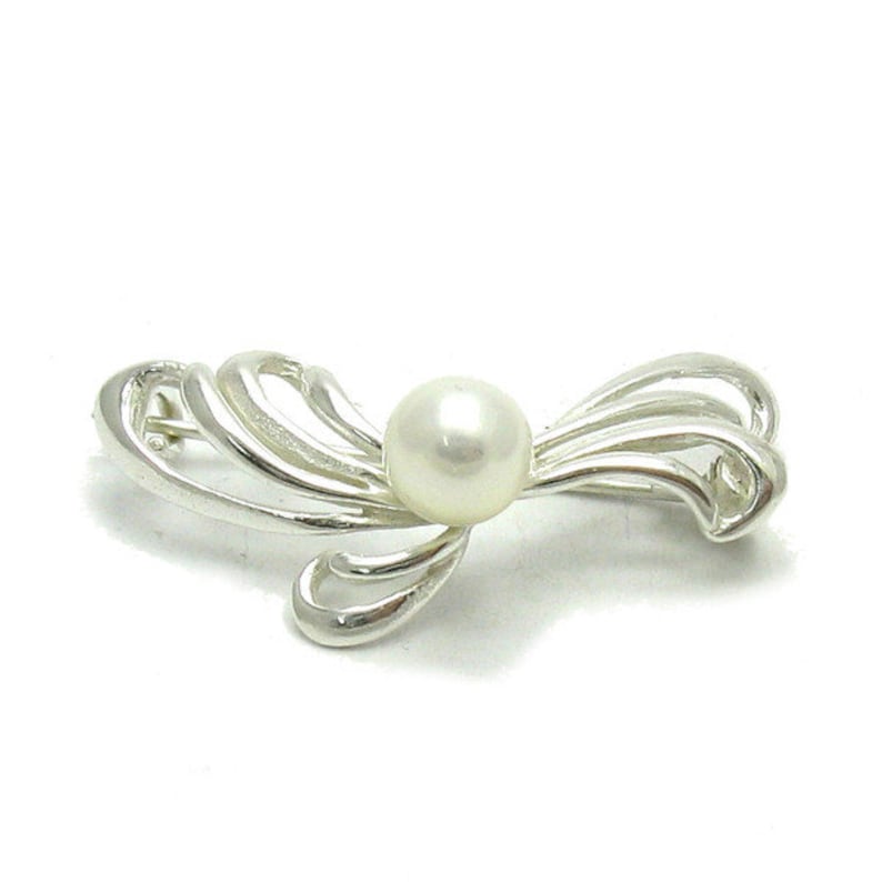 A000037 STERLING SILVER Brooch Solid 925 Flower image 1