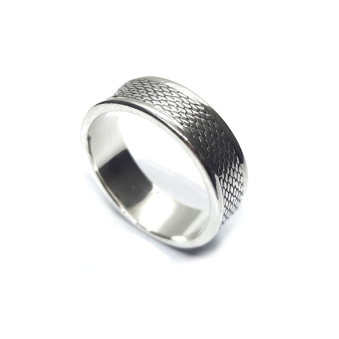 Sterling Silver Ring Patterned Band 8mm Wide Genuine Solid - Etsy