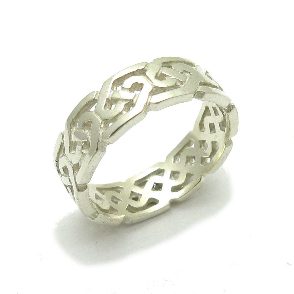 Anello In Argento Sterling Con Fascia Celtica, Massiccio, Con Marchio Di Garanzia 925, Senza Nichel - Italia - Foto 7