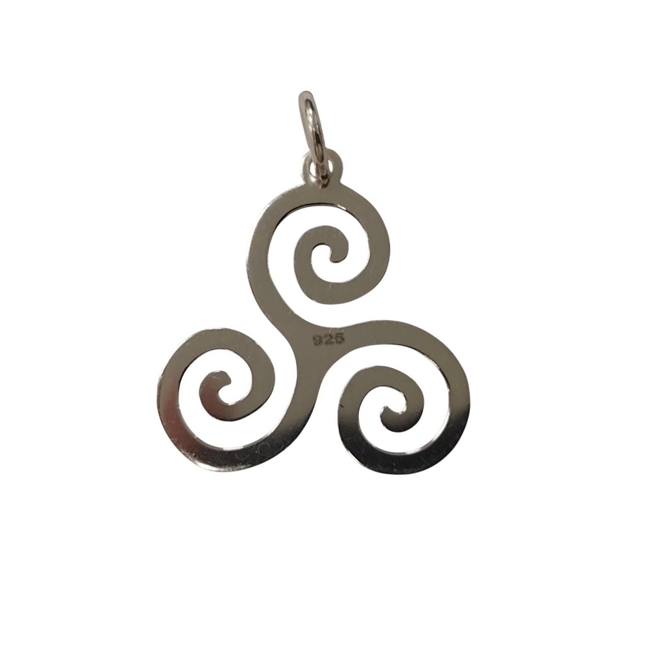 Pendentif Triskel En Argent Sterling 925 Avec Anneau Rond - Symbole Celtique Et Viking N°328