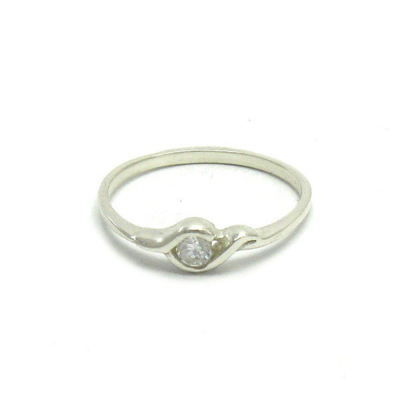 R001409 Bague Argent Massif 925 avec 3mm CZ image 1