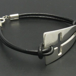 925 Silber Armband 925 NATURLEDER KREUZ B000043 Bild 4