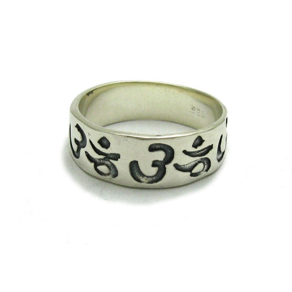 R000786 Sterling silver band Aum symbol ring 925
