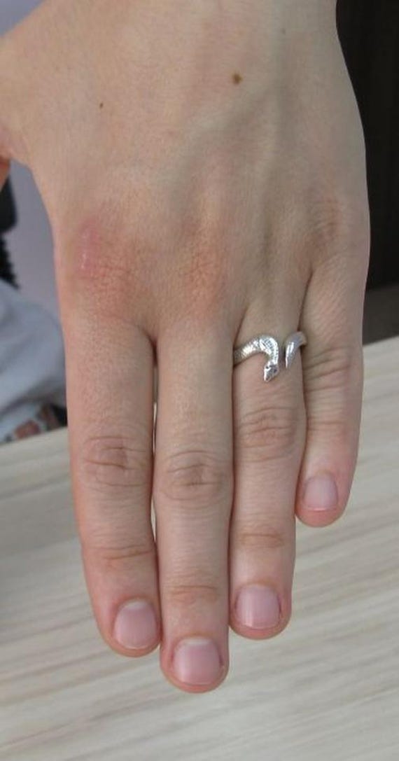 thumbnail image 2 of Empress Sterling Silver Snake Ring – Solid 925, Handmade, Nickel Free, Bulgaria 2 of 4