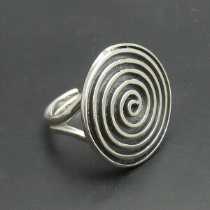 R000766 Sterling Silver Ring Solid 925 Spiral image 2