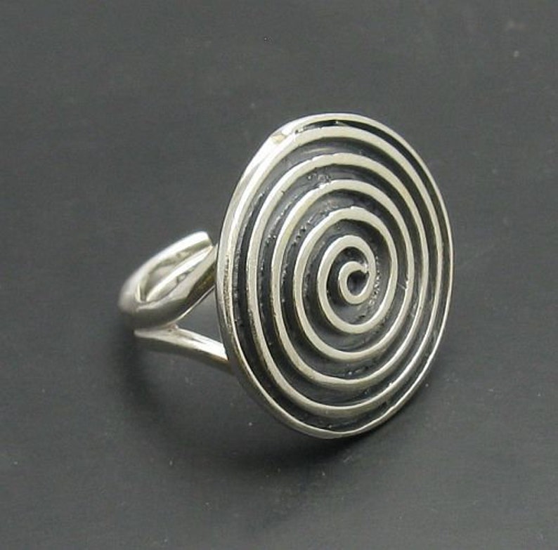 R000766 Sterling Silver Ring Solid 925 Spiral image 2