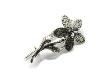 A000150 Genuine sterling silver brooch flower solid 925