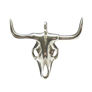 Sterling Silver Pendant Bull Skull Solid Stamped 925 Nickel Free image 1