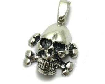 Sterling Silver Pendant Skull Solid Genuine Hallmarked 925 Nickel Free