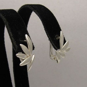 E000346 Sterling silver earrings 925 Leaf image 3