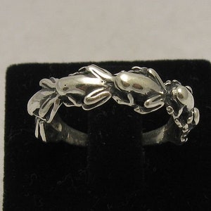 R000506 Sterling Silver Ring Solid 925 Frog image 4