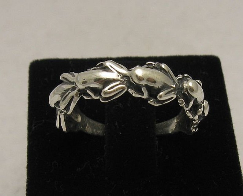 R000506 Sterling Silver Ring Solid 925 Frog image 4