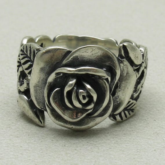 Sterling Silver Rose Flower Ring Stamped 925 Nickel Free - Etsy