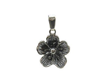 Sterling Silver Pendant Flower Charm Solid Stamped 925 Nickel Free
