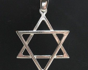 Sterling Silver Pendant Star Of David Solid Genuine Stamped 925 Nickel Free