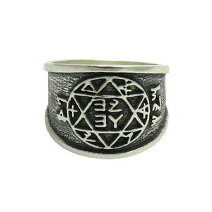 Sterling Silver Ring Solid Hallmarked 925 Hexagram Seal of Solomon Nickel Free