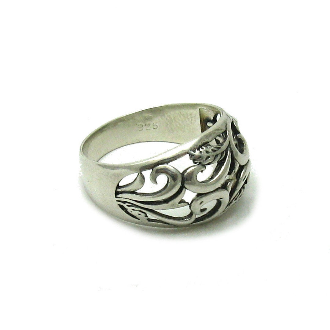 R001486 STERLING SILVER Ring Solid 925 Flower Band - Etsy