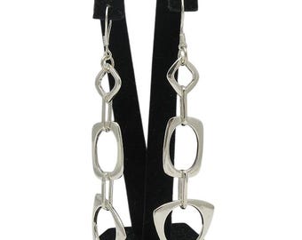 Long Dangling Sterling Silver Earrings Hallmarked 925 Nickel Free