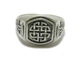 Sterling Silver Celtic Knot Ring for Men - Hallmarked 925, 12.3 Grams