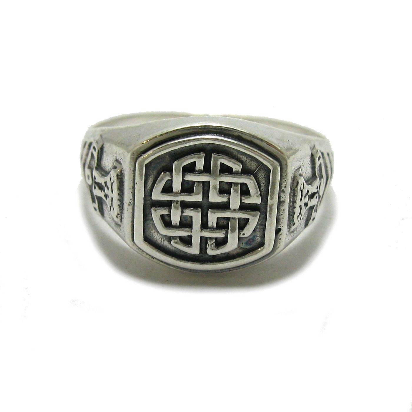Breiter keltischer Knoten Bandring 925 Silber Ring Herrenring Kelten 