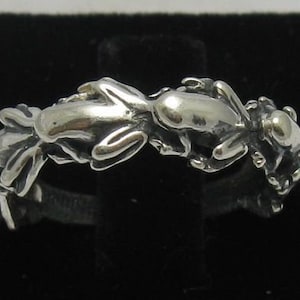 R000506 Sterling Silver Ring Solid 925 Frog image 1