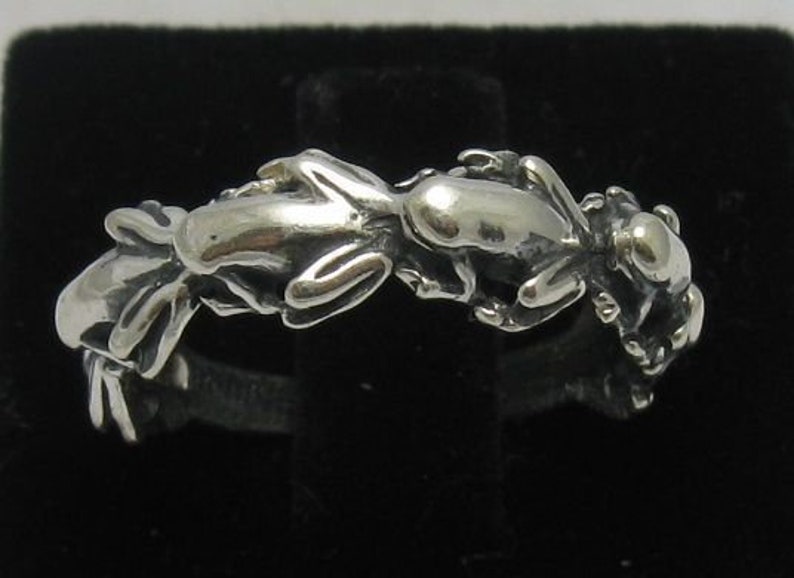 R000506 Sterling Silver Ring Solid 925 Frog image 1