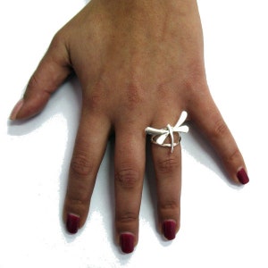 R001395 Sterling Silver Ring Dragonfly 925 image 3